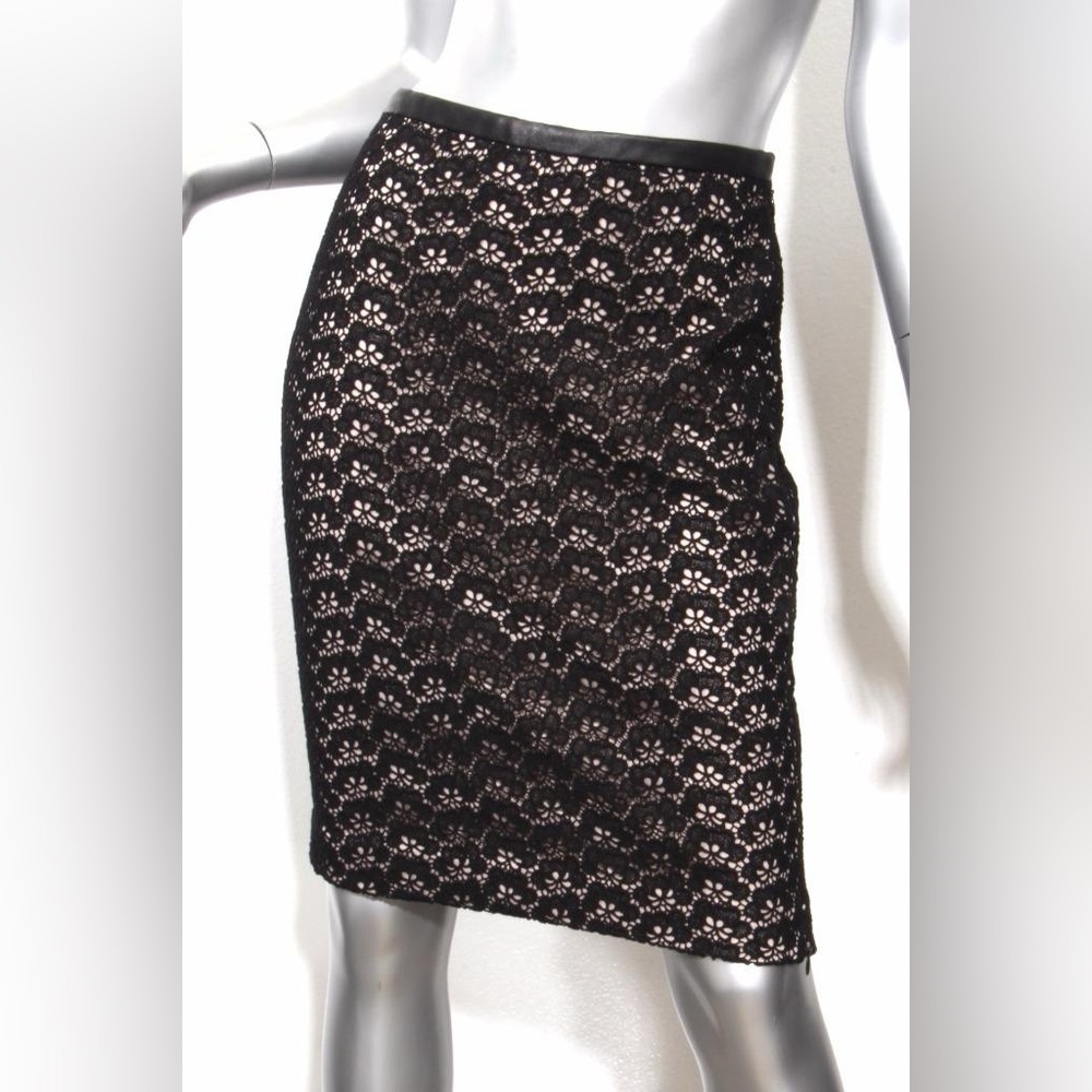 DVF Black Lace Pencil Skirt